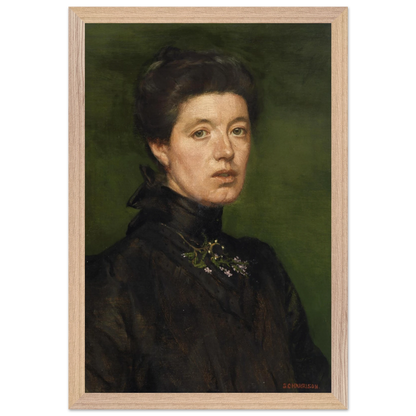 Self-portrait by Sarah Cecilia Harrison, art print in a wood frame, 30x45 cm