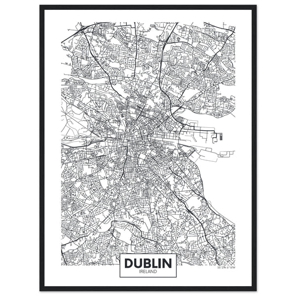 Dublin City Map Framed Poster