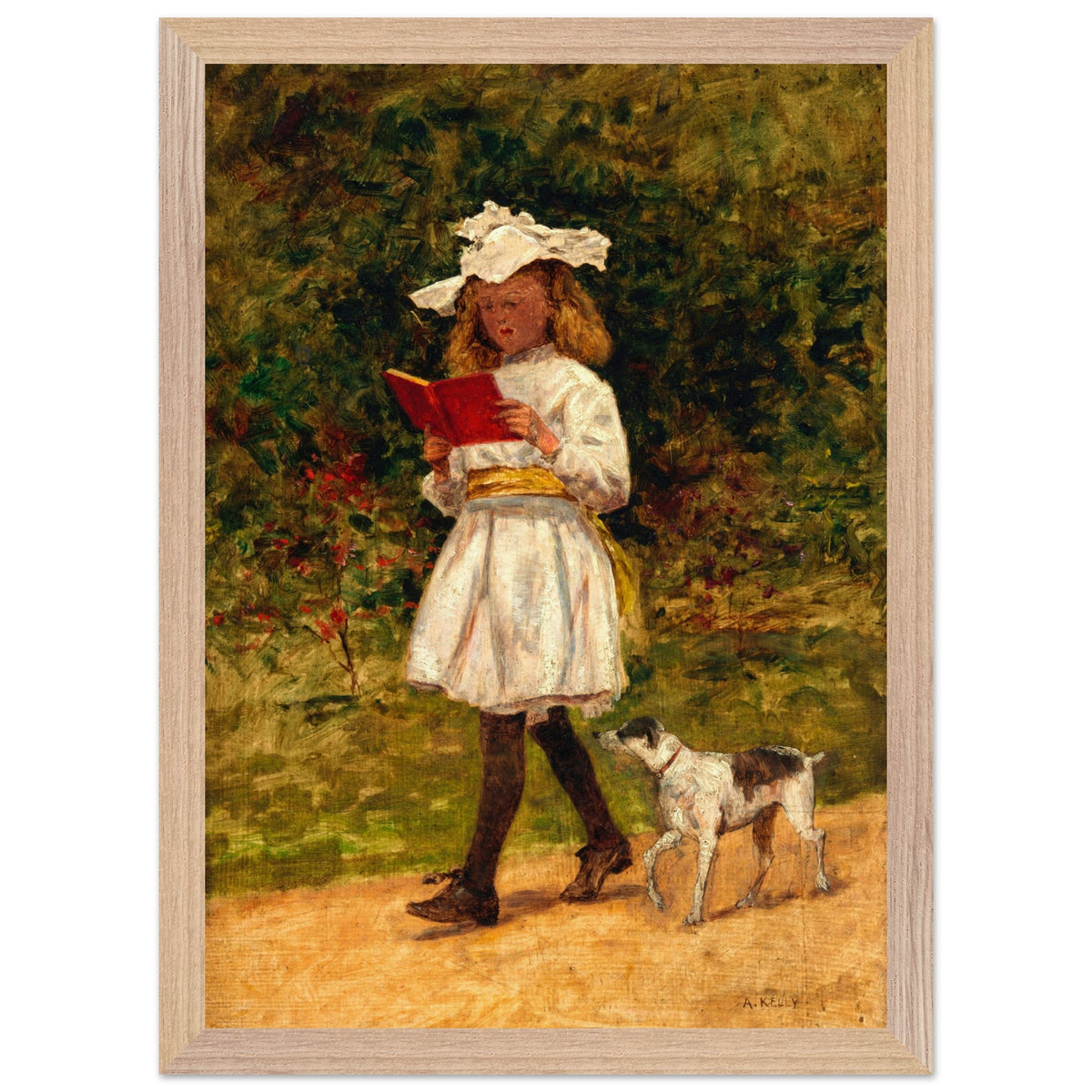 A Young Girl Reading by Aloysius O'Kelly Art Print (view 8)