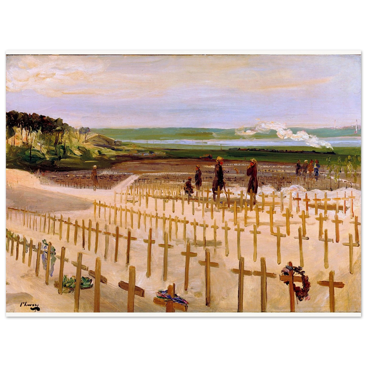 The Cemetery, Étaples (1919) by Sir John Lavery, unframed art print, 45x60 cm