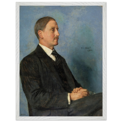 Portrait of Richard Irvine Best by Sarah Cecilia Harrison, art print in a white frame, 45x60 cm