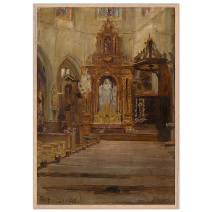 Nave of Notre-Dame-des-Arts, Pont-de-l'Arche, by Sir John Lavery, art print in a wood frame, 70x100 cm