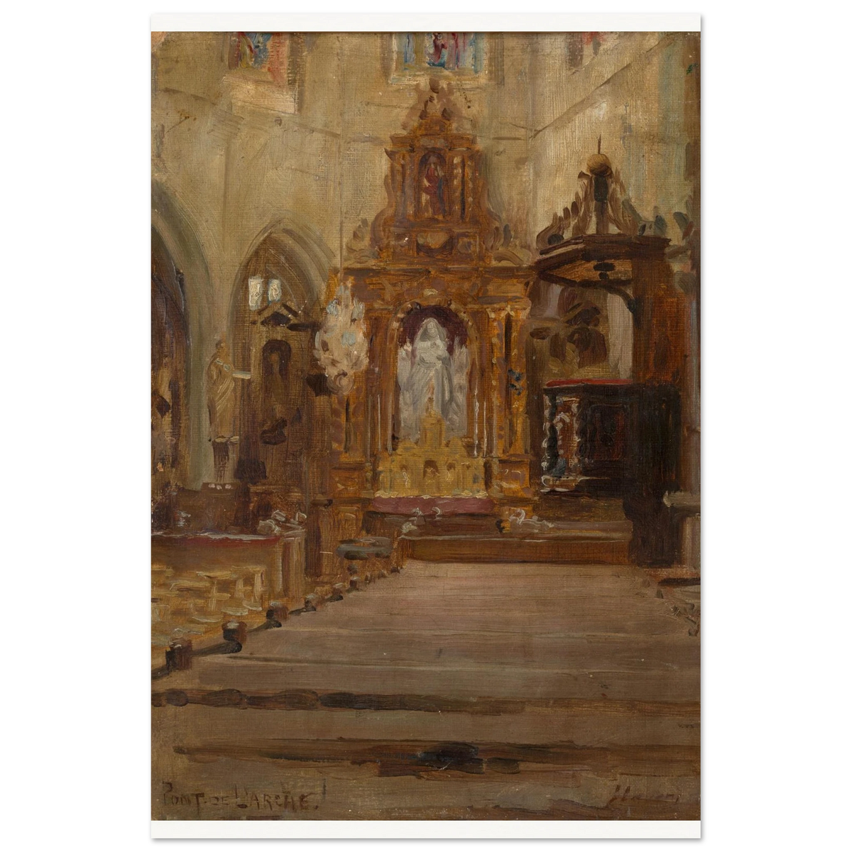 Nave of Notre-Dame-des-Arts, Pont-de-l'Arche, by Sir John Lavery, unframed art print, 60x90 cm