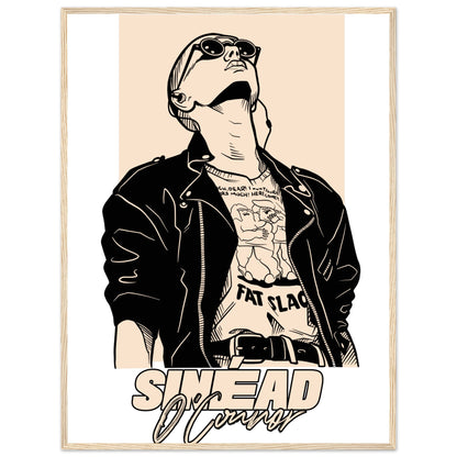 Sinead O'Connor Framed Wall Art Print – size comparison view | Buy Irish Art