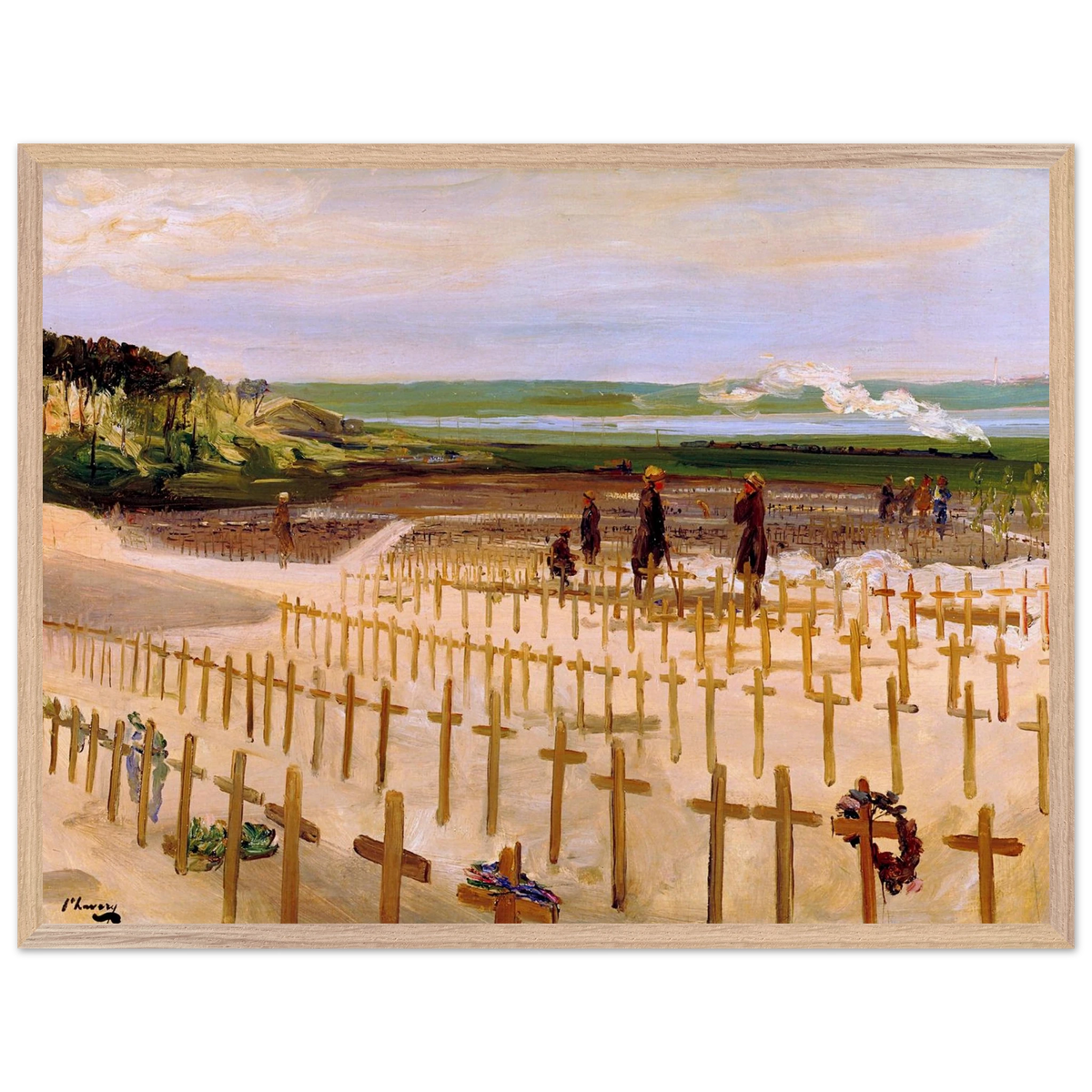 The Cemetery, Étaples (1919) by Sir John Lavery, art print in a wood frame, 60x80 cm