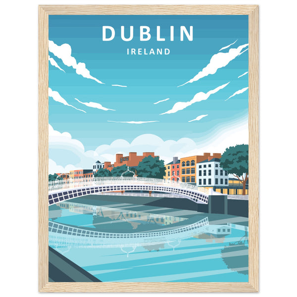 Dublin Ireland Retro Travel Poster