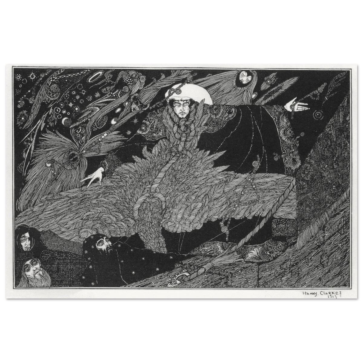 The Albatross About His Neck by Harry Clarke, framed print
