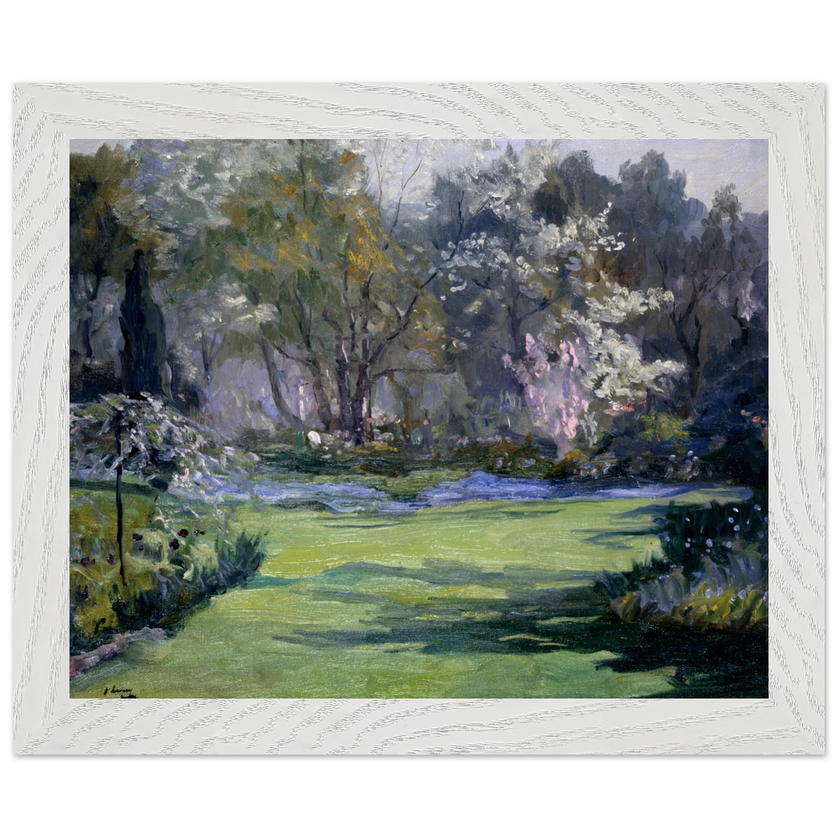 Spring, the Garden, Villa Sylvia (1921) by Sir John Lavery, art print in a white frame, 20x25 cm