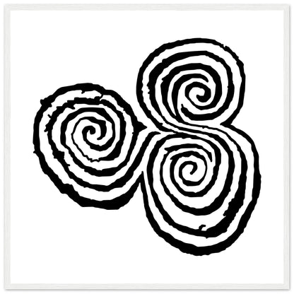 Newgrange Carving Triskelion Tri-Spiral Ancient Megalithic Symbol Encadré Walll Art Print
