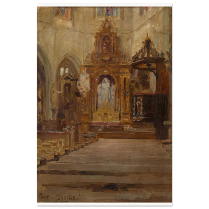 Nave of Notre-Dame-des-Arts, Pont-de-l'Arche, by Sir John Lavery, unframed art print, 30x45 cm