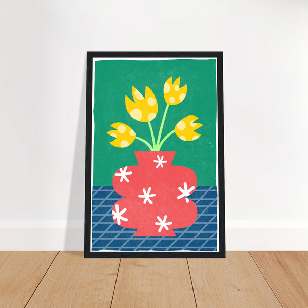 Illustrated Flower Framed Art Print