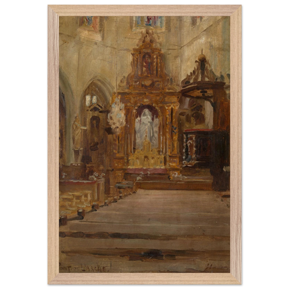 Nave of Notre-Dame-des-Arts, Pont-de-l'Arche, by Sir John Lavery, art print in a wood frame, 30x45 cm