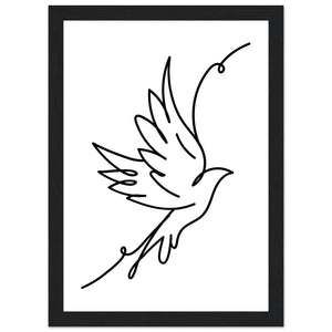 Flying Bird Line Drawing Art Print