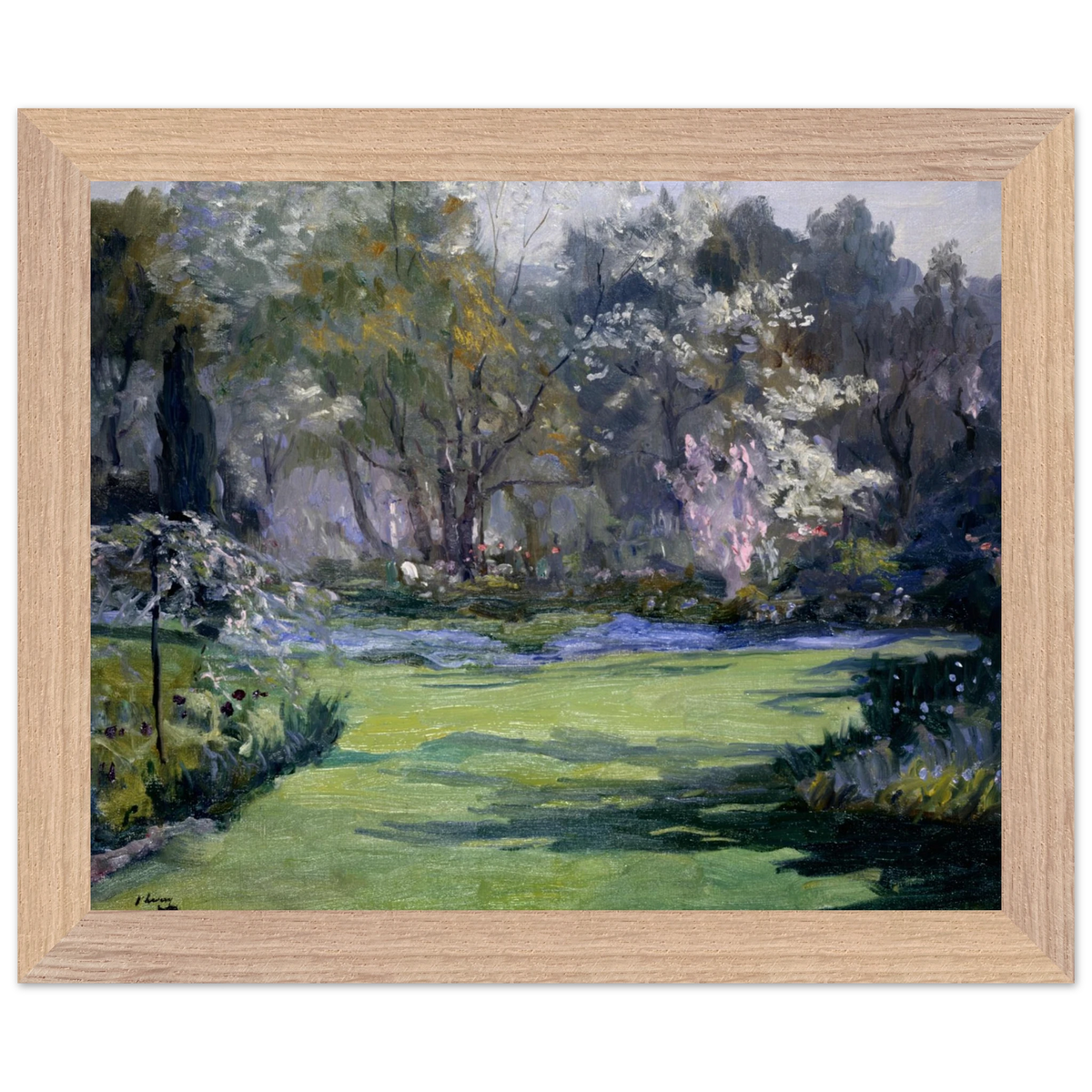 Spring, the Garden, Villa Sylvia (1921) by Sir John Lavery, art print in a wood frame, 20x25 cm