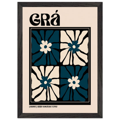 Grá Irish 'love' typographic print — contemporary Gaeilge wall art by Buy Irish Art