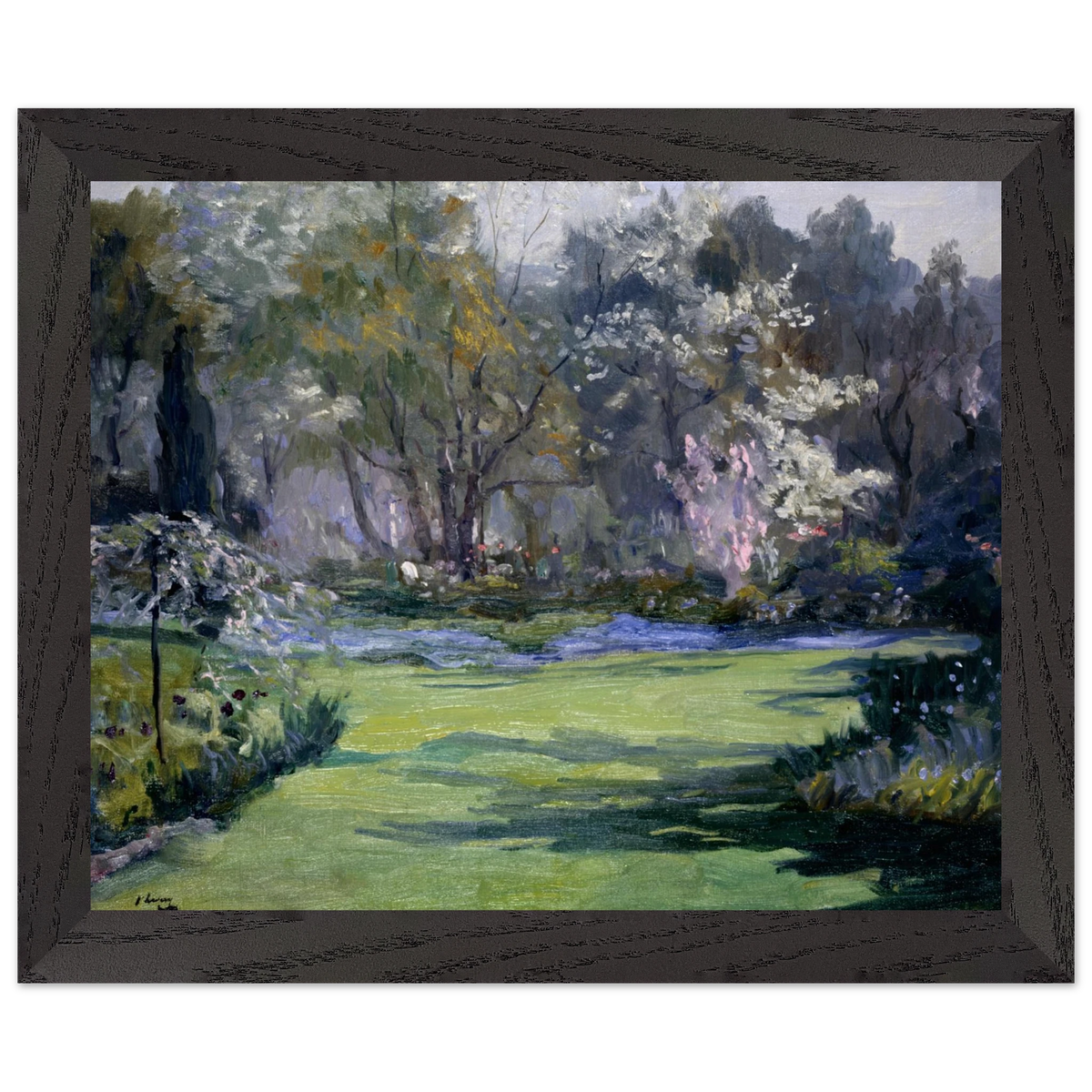 Spring, the Garden, Villa Sylvia (1921) by Sir John Lavery, art print in a black frame, 20x25 cm
