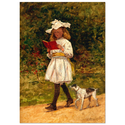 A Young Girl Reading by Aloysius O'Kelly Art Print (view 15)
