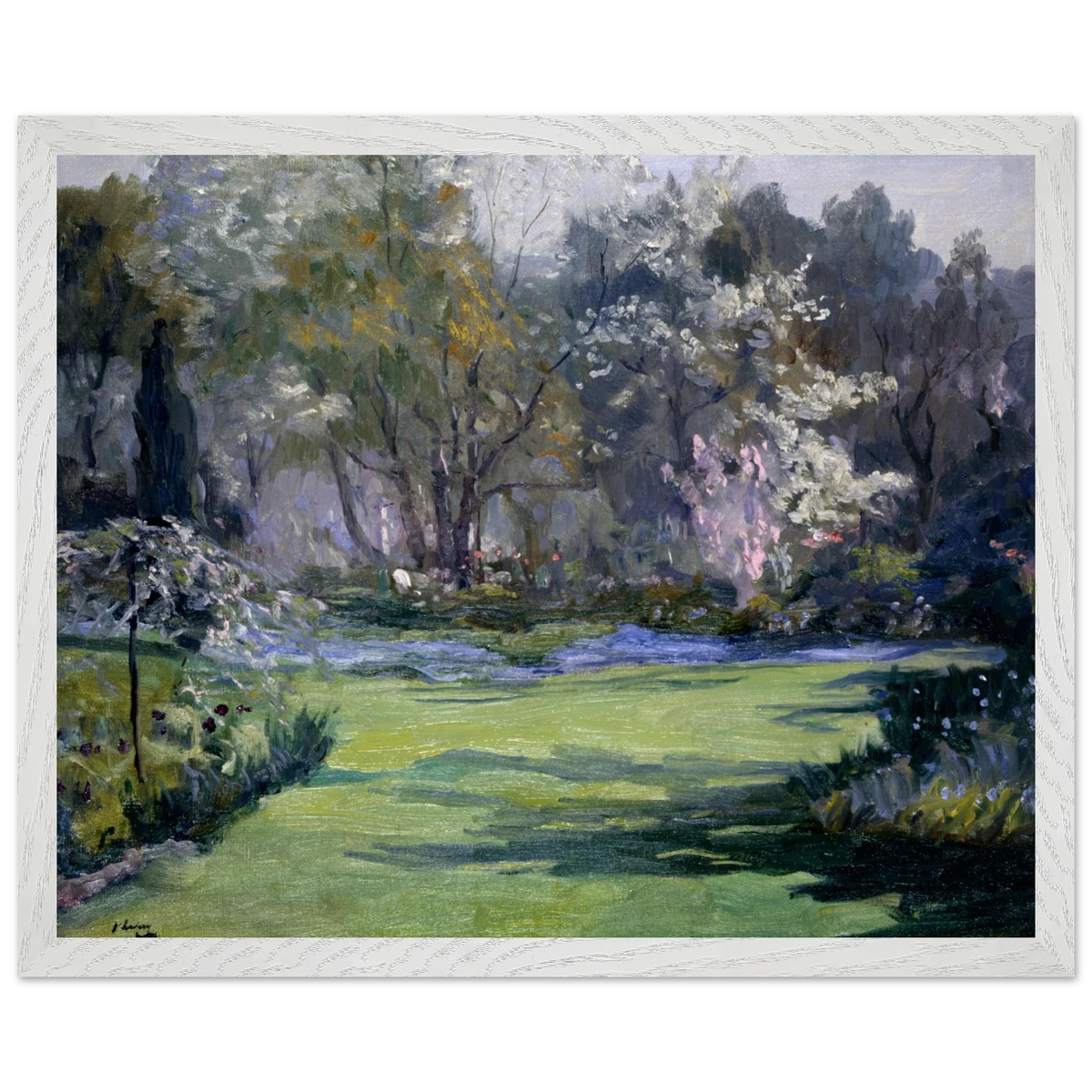 Spring, the Garden, Villa Sylvia (1921) by Sir John Lavery, art print in a white frame, 40x50 cm