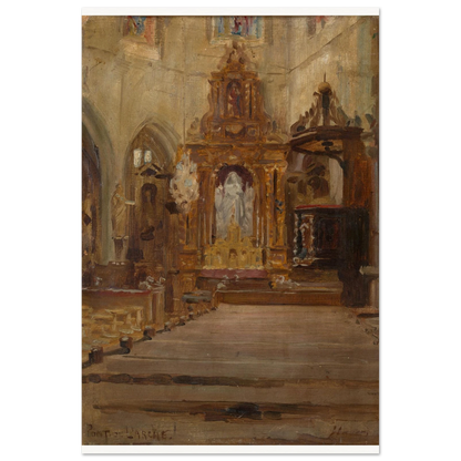 Nave of Notre-Dame-des-Arts, Pont-de-l'Arche, by Sir John Lavery, unframed art print, 40x60 cm