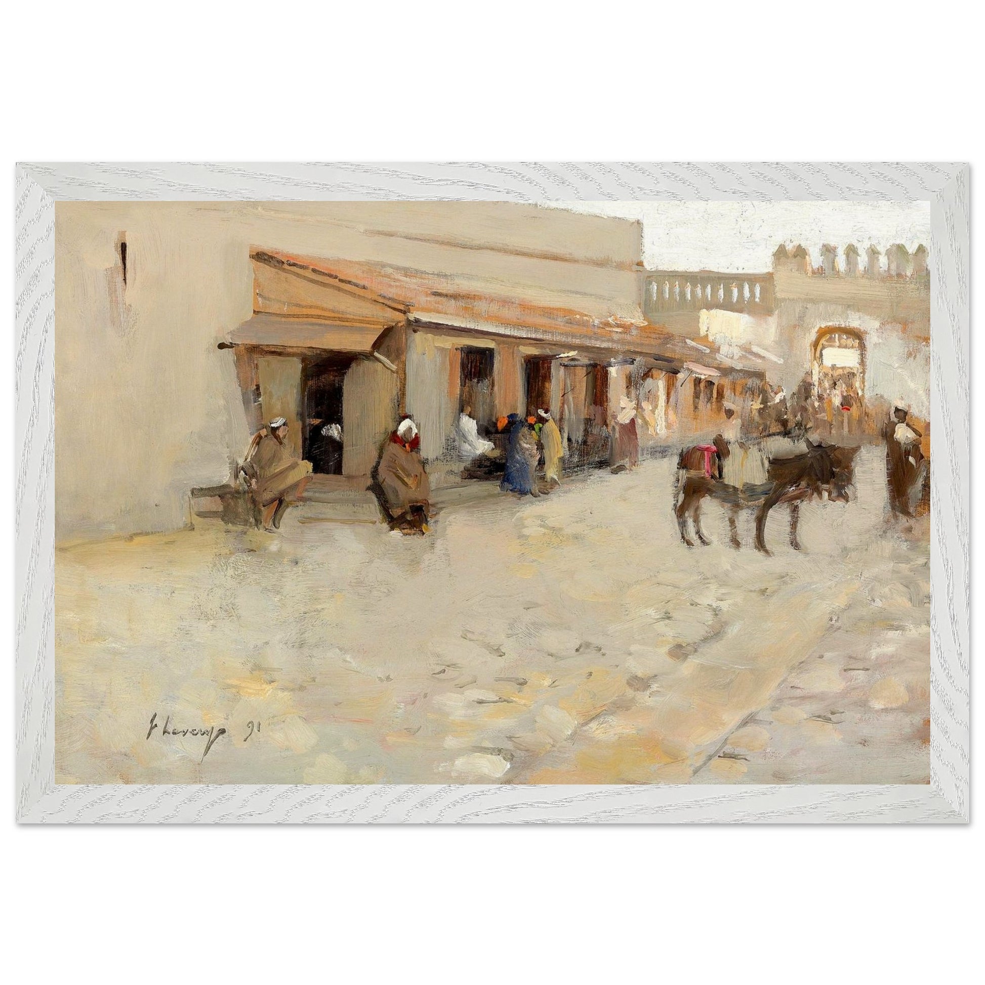 El Asha (1891) by Sir John Lavery in white FSC-certified wooden frame, 30×45 cm premium archival print