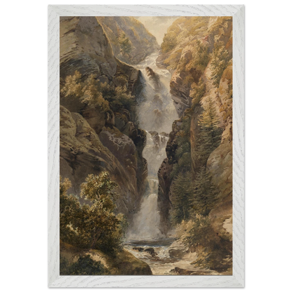 Esna Larach Glenariff Waterfall framed white wall art