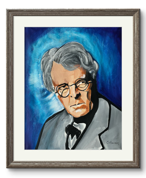 Original Irish Painting of William Butler Yeats. Celebrate the legacy of W.B. Yeats with this original painting – a timeless piece that reflects the poetry, passion, and influence of one of Ireland's literary giants.