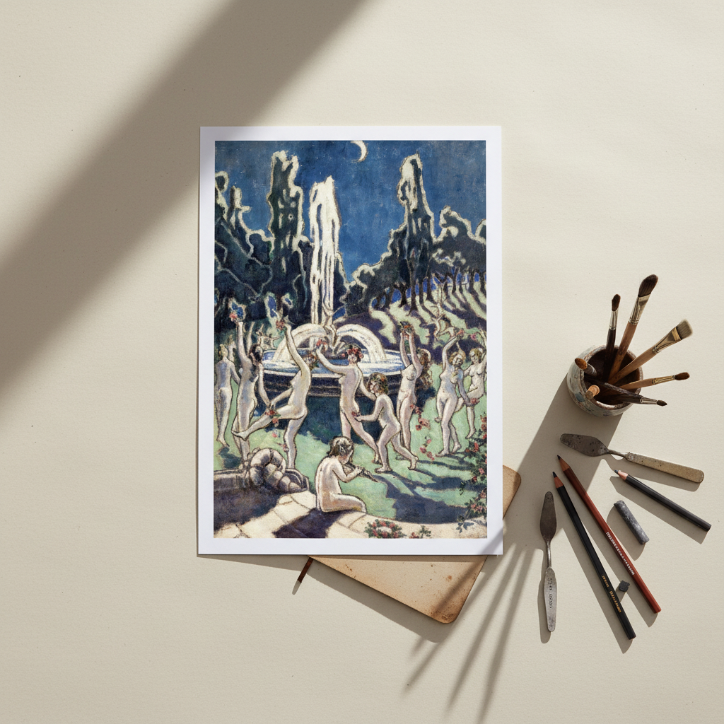 Nudes Dancing Round a Fountain – Mainie Jellett Irish Art Print