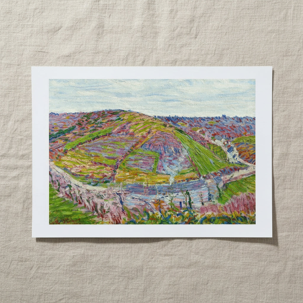 Paysage, Pont Aven by Roderic O’Conor – Collector’s Edition Irish Art Print 40×50 cm unframed archival print resting on light linen fabric. Soft natural daylight, gentle shadows, artisanal fine-art photography style.