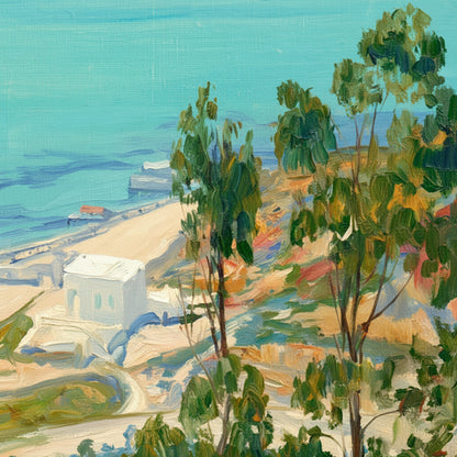 The Bay of Tunis, Morning by Artist Sir John Lavery (1919) – Irish Art Print, close-up crop of artwork detail showing colour gradients and brushwork texture,
fine-art reproduction quality, matte paper surface, soft controlled lighting,
4K photorealistic
