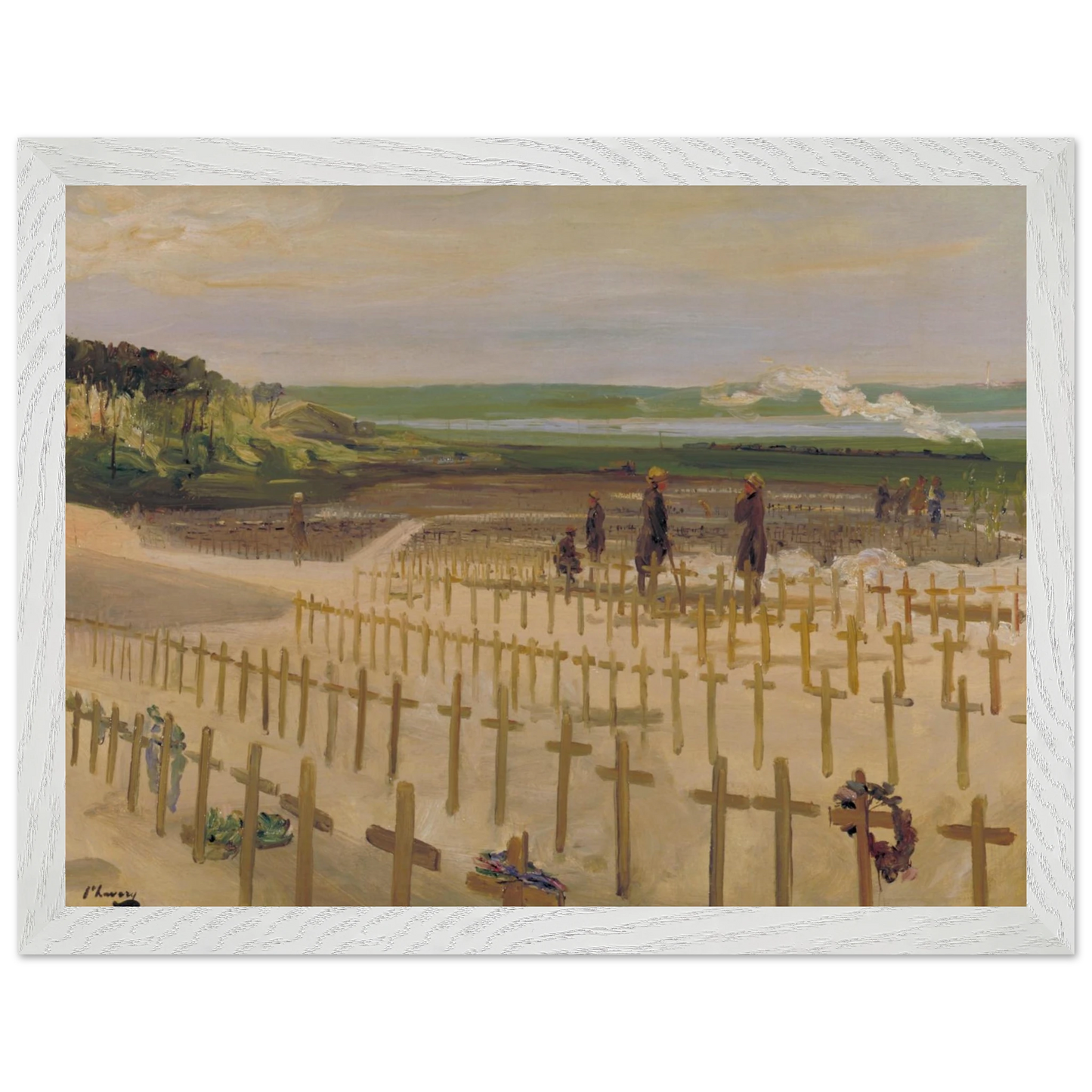 The Cemetery Etaples Irish master art print in white gallery frame 30x40 cm Collector’s Edition