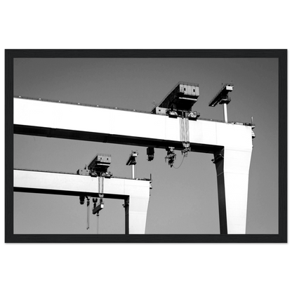 This Harland & Wolff framed wall art print features a detailed, vintage image of the iconic Belfast shipyard. Perfect for maritime enthusiasts, this high-quality print captures the historic essence of shipbuilding, adding a touch of industrial heritage to any space.