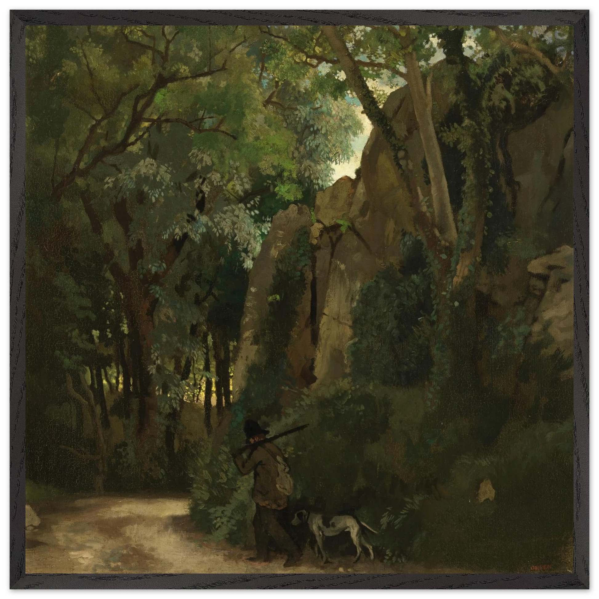 Trees at Howth by William Orpen – 70×70 cm black frame museum-quality art print