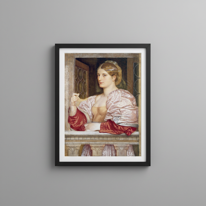A Venetian Lady, corrected framed mockup