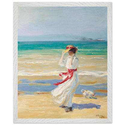 A Windy Day by Sir John Lavery framed print in a white frame
