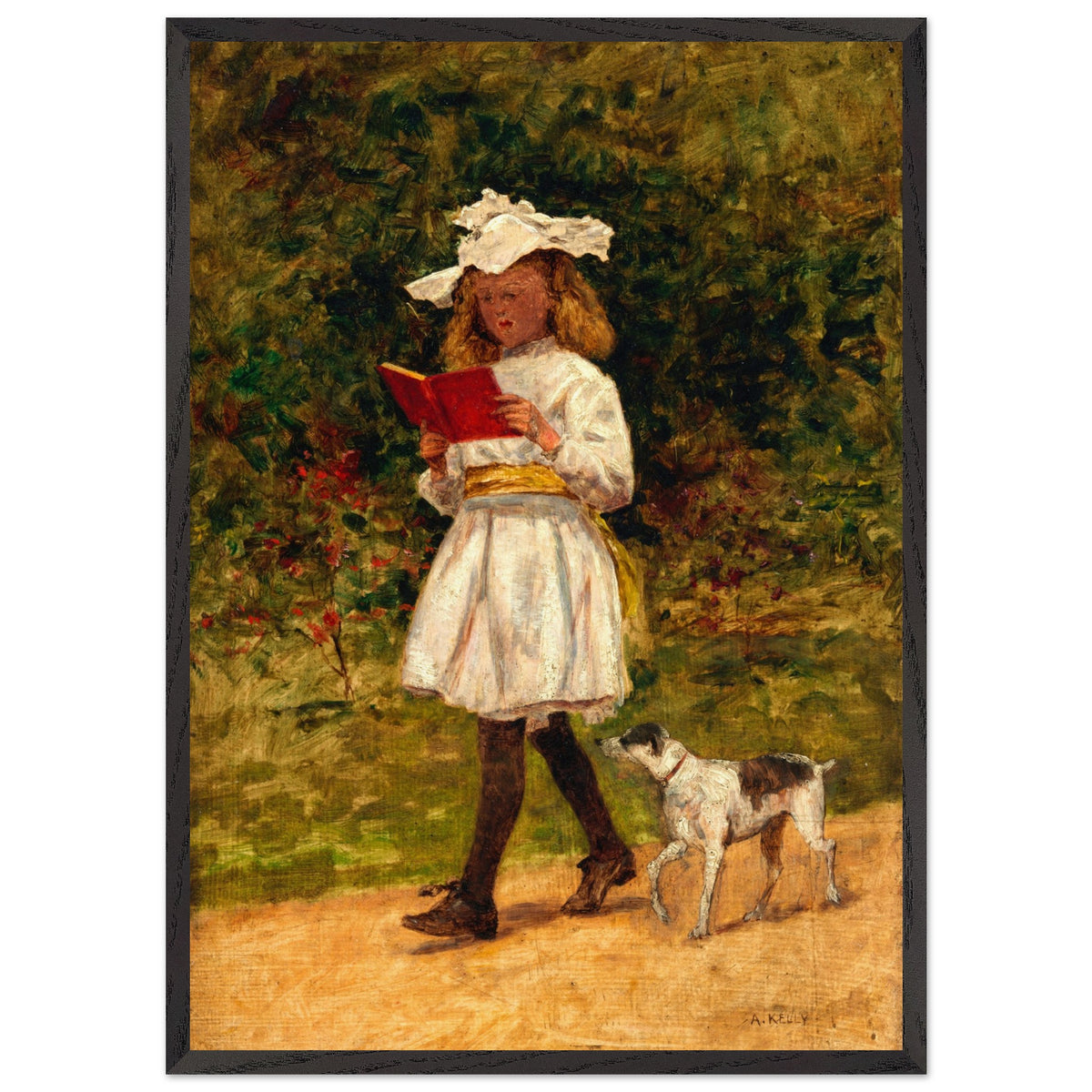 A Young Girl Reading by Aloysius O'Kelly Art Print (view 21)