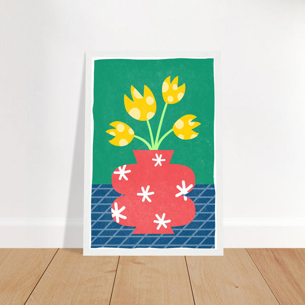 Illustrated Flower Framed Art Print
