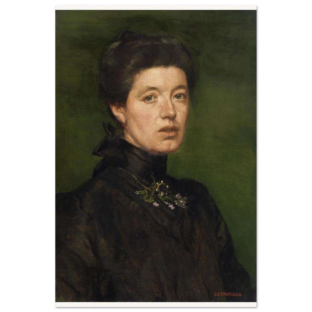 Self-portrait by Sarah Cecilia Harrison, unframed art print, 30x45 cm