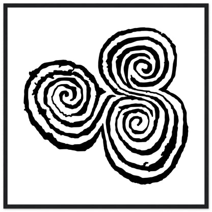 Newgrange Carving Triskelion Tri-Spiral Ancient Megalithic Symbol Encadré Walll Art Print