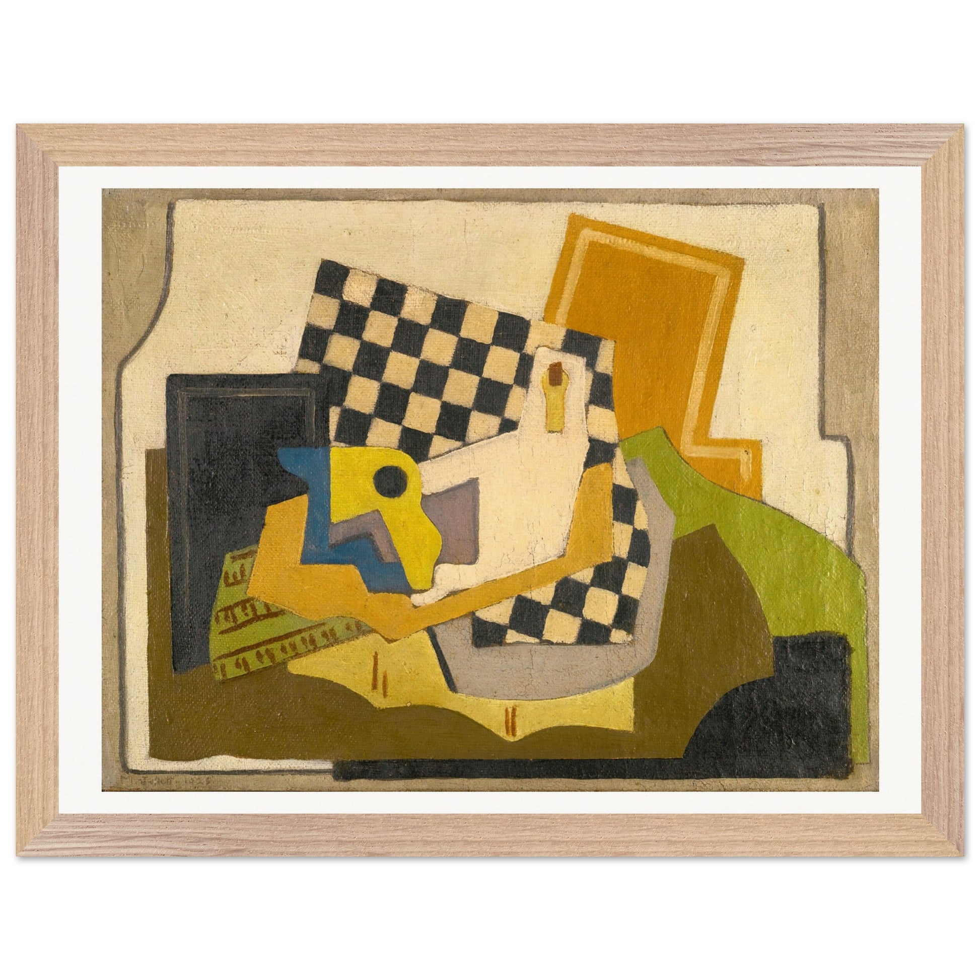Composition (Chessboard) by Mainie Jellett - framed print in a white frame
