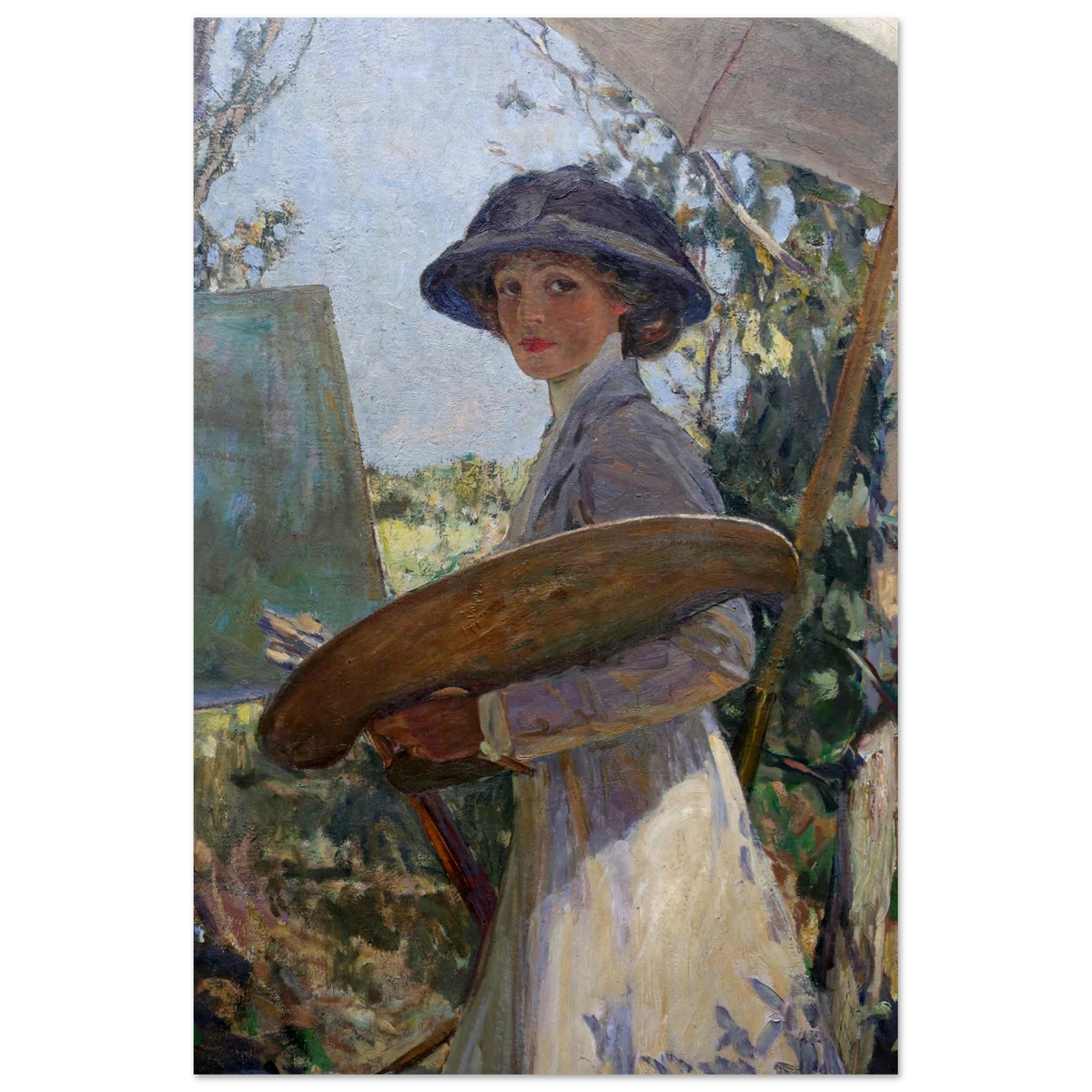 Mrs Lavery Sketching (1910) by Sir John Lavery, unframed art print, 40x60 cm