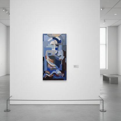 Abstract (1932) by Mainie Jellett displayed in a contemporary art gallery setting, white walls, soft museum lighting, premium fine-art presentation, ultra-realistic.