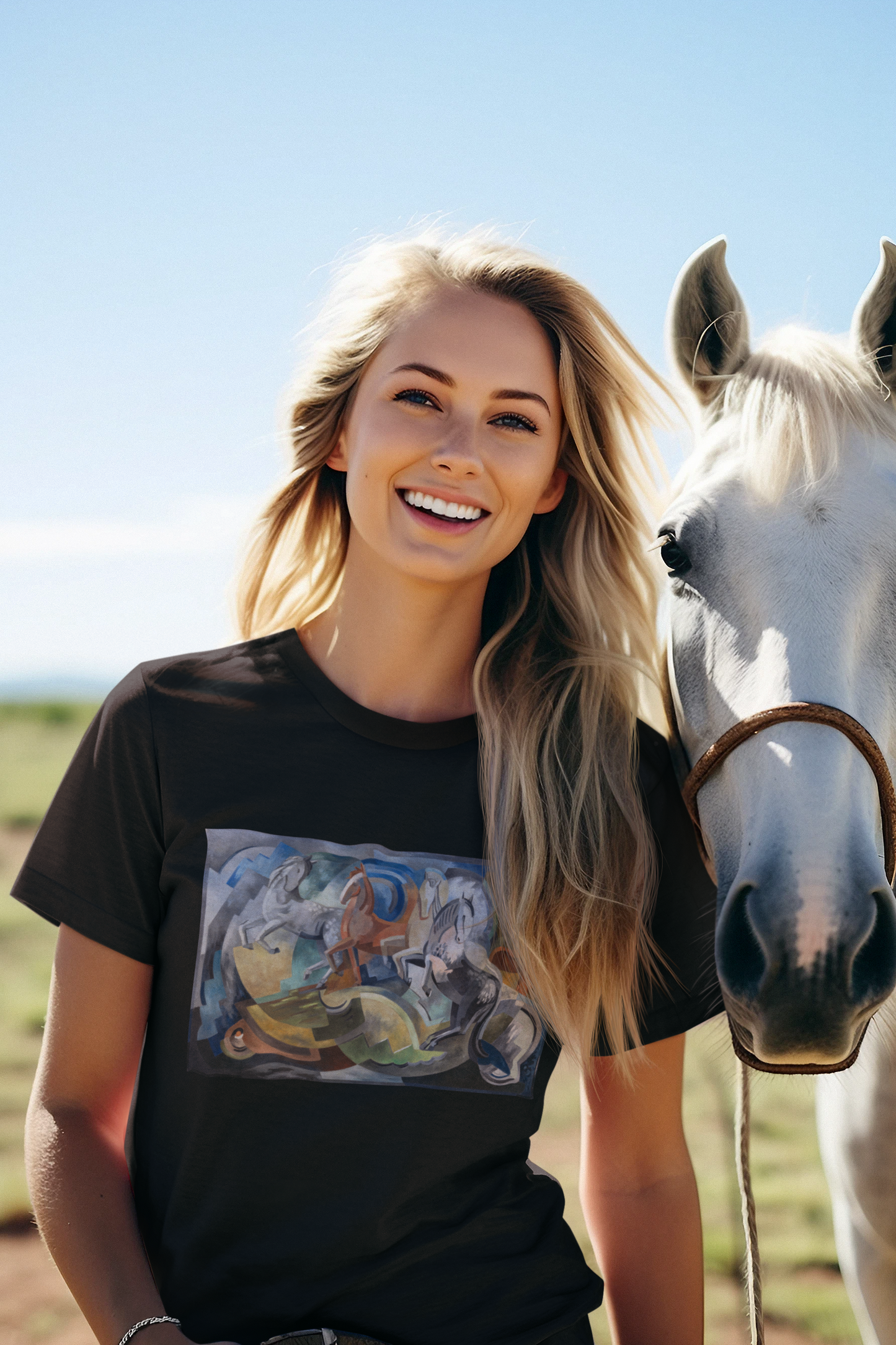 Achill Horses T-Shirt – Mainie Jellett Irish Art Tee