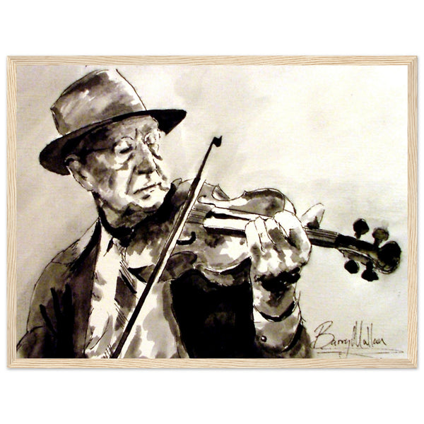 Capturing the essence of an Old Irish Traditional Fiddle Player, it embodies the soulful melodies of the past. A must-have for music enthusiasts and a timeless tribute to the rich cultural heritage of Ireland. Artwork&nbsp;by Irish artist B. Mullan.