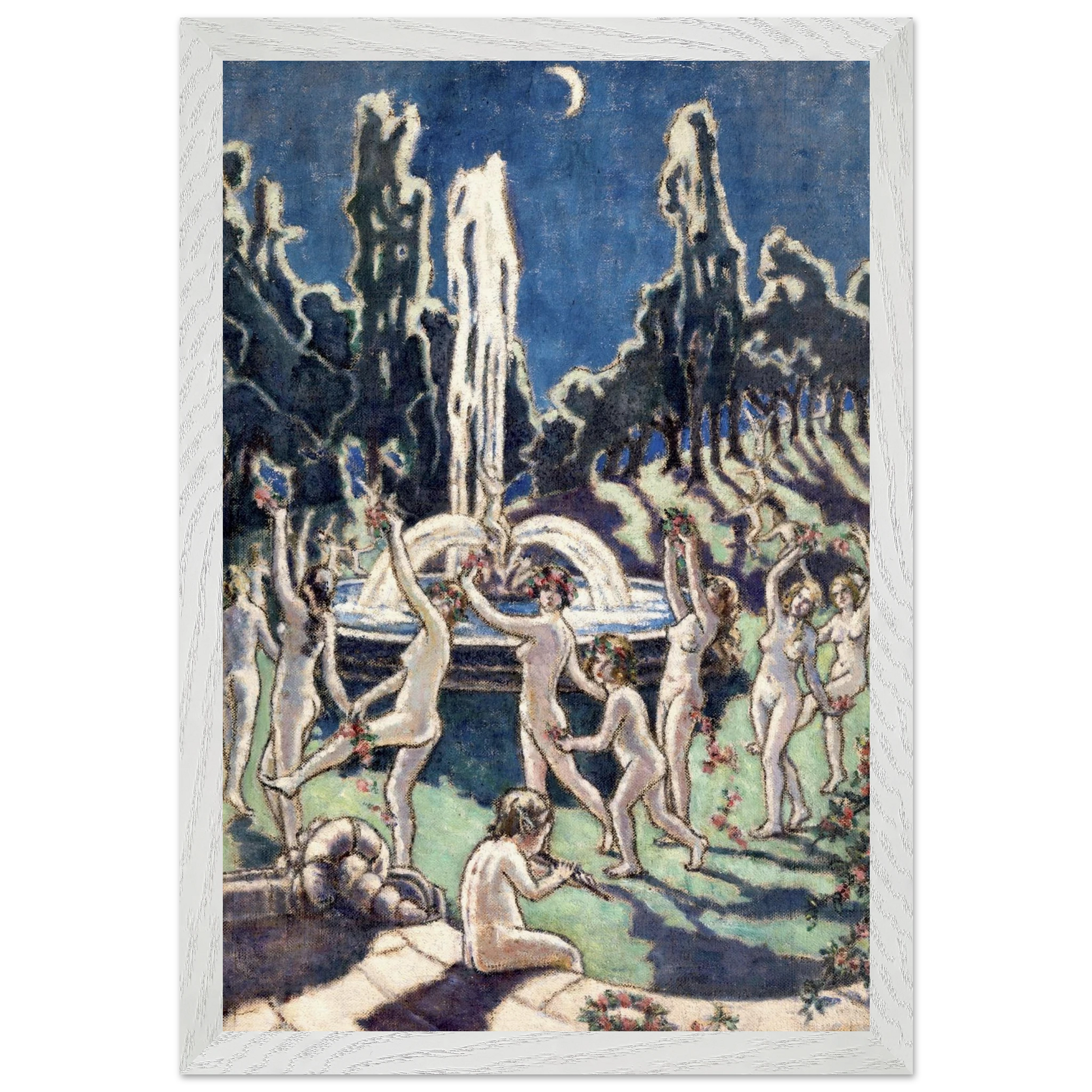 Figures Dancing Round a Fountain by Mainie Jellett - unframed Irish modernist print