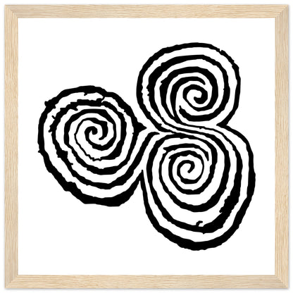 Newgrange Carving Triskelion Tri-Spiral Ancient Megalithic Symbol Encadré Walll Art Print