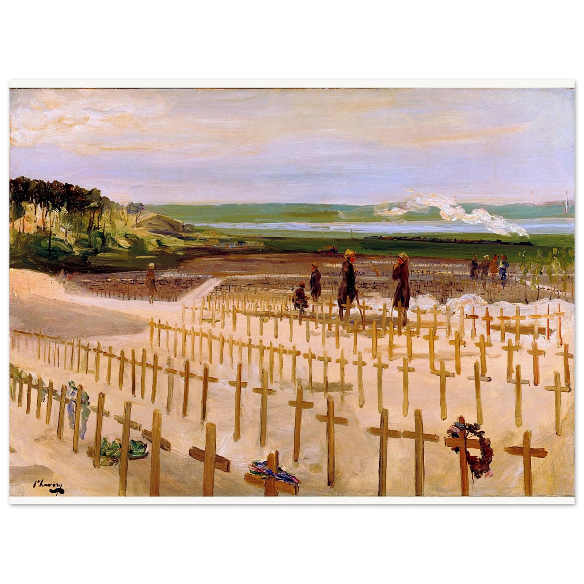 The Cemetery, Étaples (1919) by Sir John Lavery, unframed art print, 60x80 cm