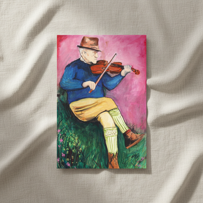 Mickey McIlhatton King of the Glens unframed print resting on crumpled linen