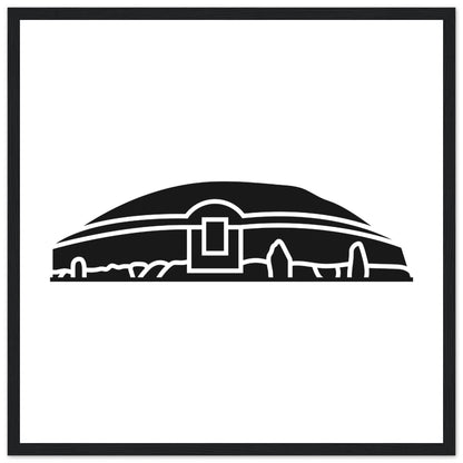 Impression encadrée représentant une illustration minimaliste irlandaise moderne de Newgrange