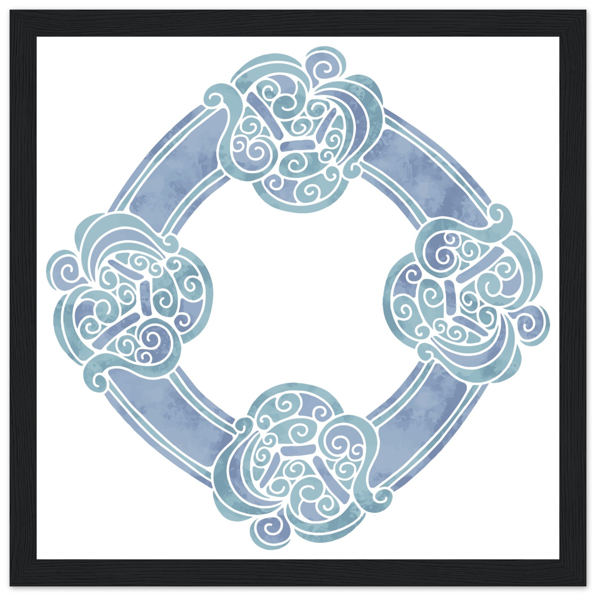 Aquarell keltischer Knoten-Blaudruck