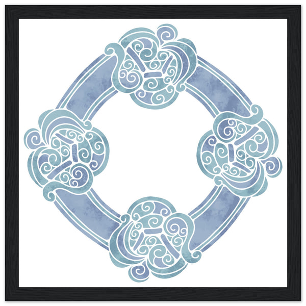 Watercolour Celtic Knot Blue Print